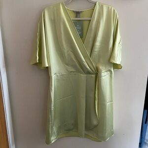 H&M Silk Yellow Dress Large NWT